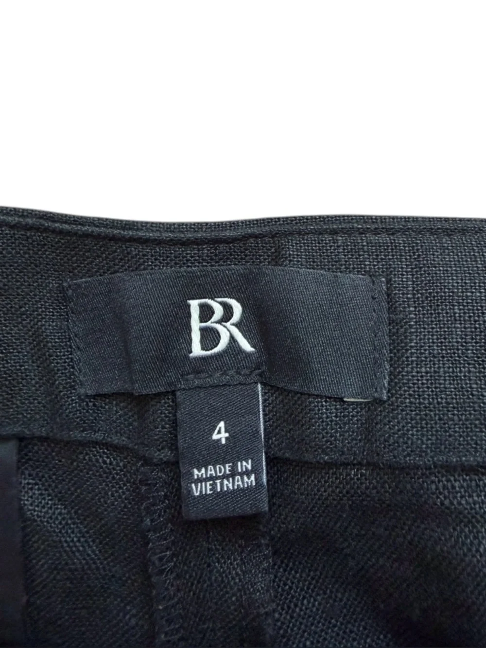 Banana Republic Linen Pants Womens 4 Black Straight Leg Lightweight Minimalist